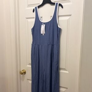 Blue Jumpsuit with White Trim